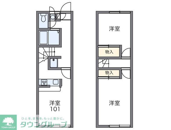 レオパレス砂田 13632の物件間取画像